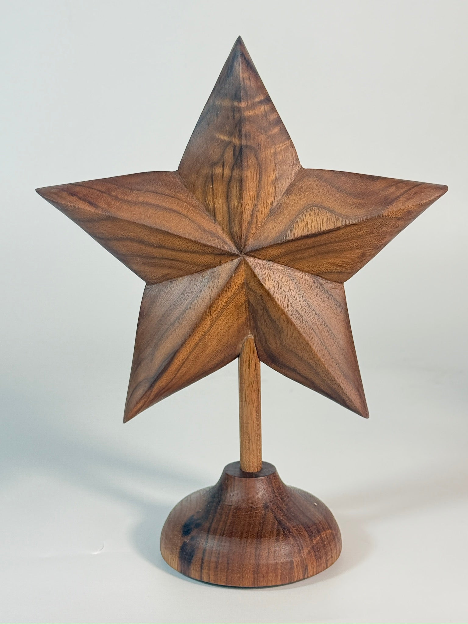 Hand-Carved Wooden Tree Topper
