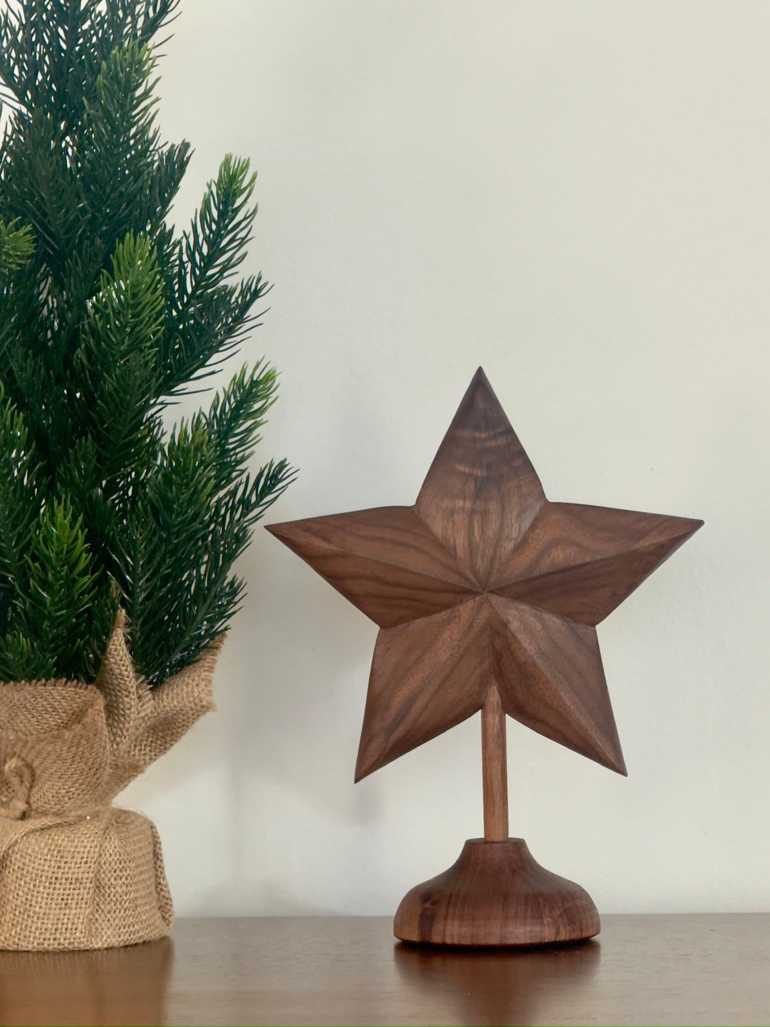 Hand-Carved Wooden Tree Topper