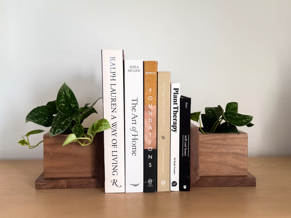 Solid Wood Planter Bookends
