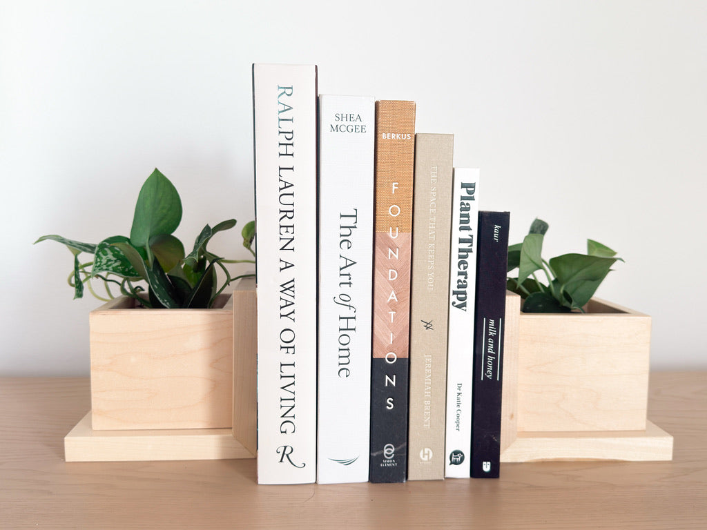 Solid Wood Planter Bookends