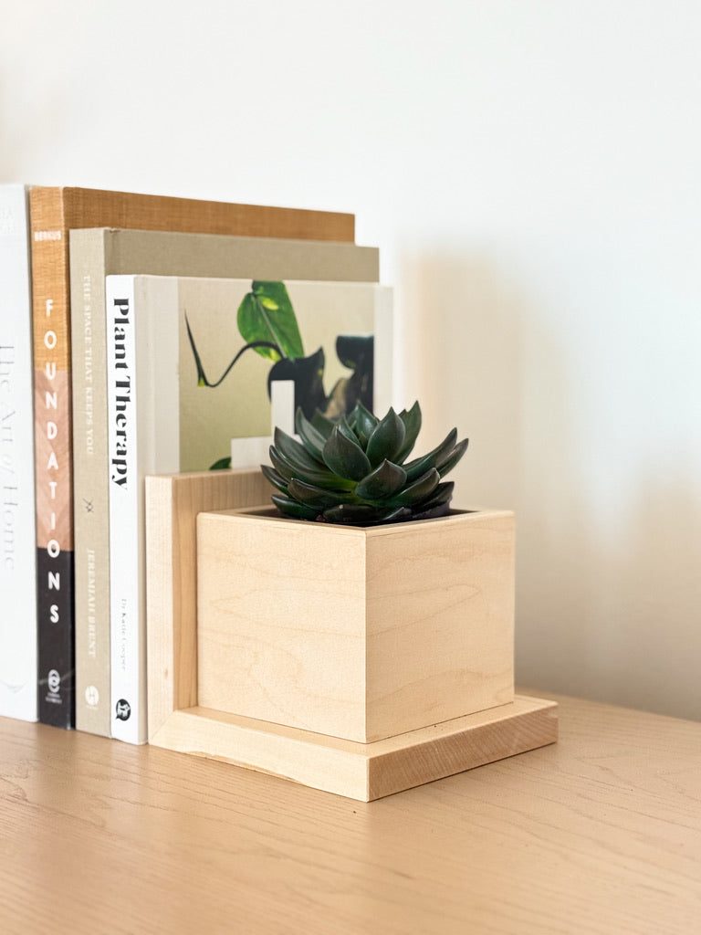 Solid Wood Planter Bookends