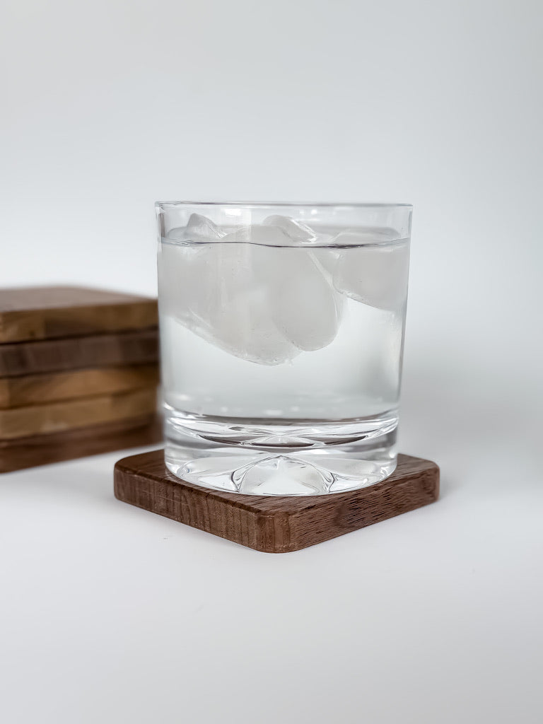 Softly Rounded Edge Solid Wood Coasters – Set of 6