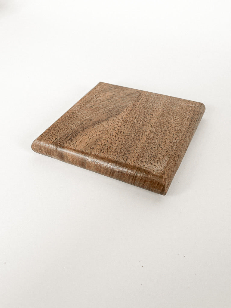 Rounded Edge Solid Wood Coasters – Set of 6