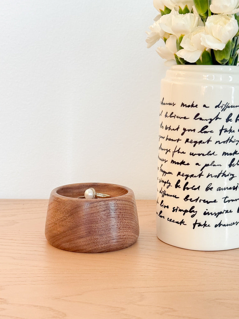 Tapered Solid Wood Ring Dish