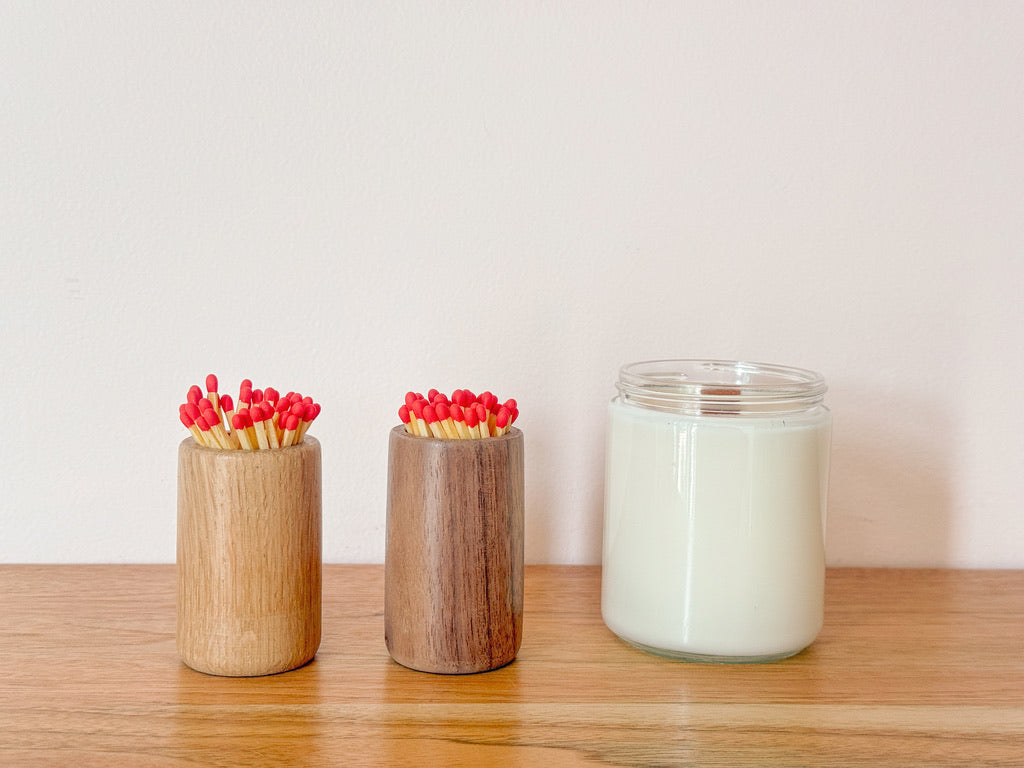 Solid Wood Matchstick Holder