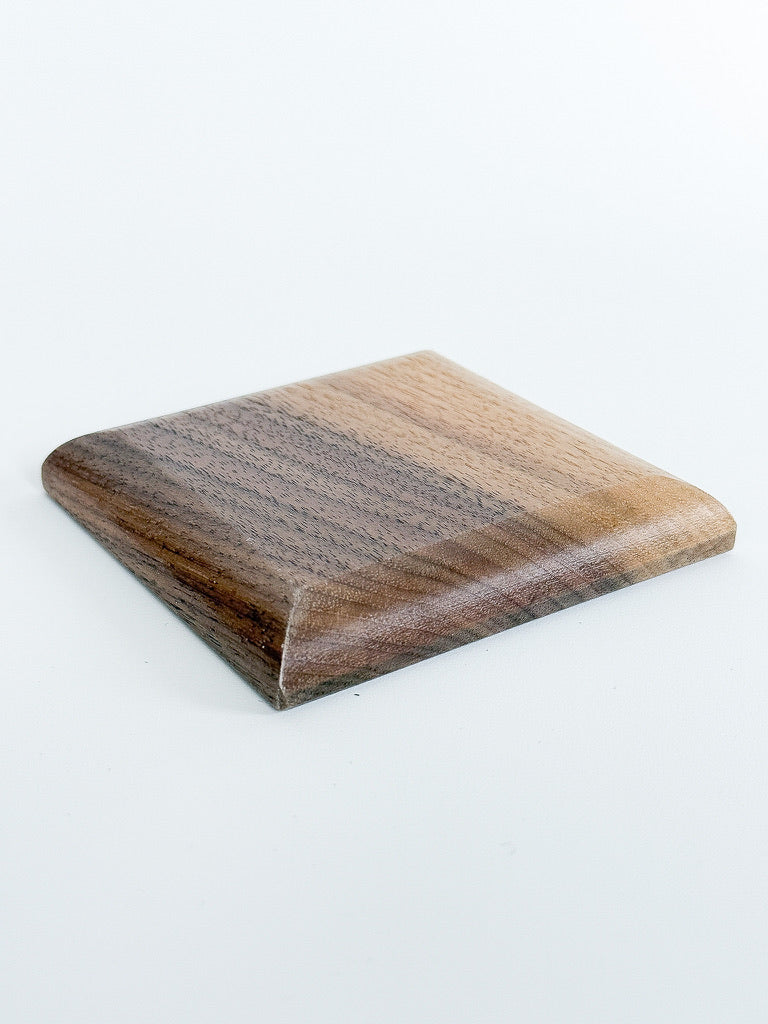 Pillowed Edge Solid Wood Coasters – Set of 6 | Walnut or White Oak
