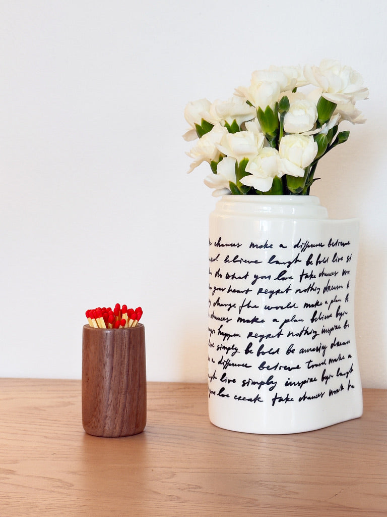 Solid Wood Matchstick Holder