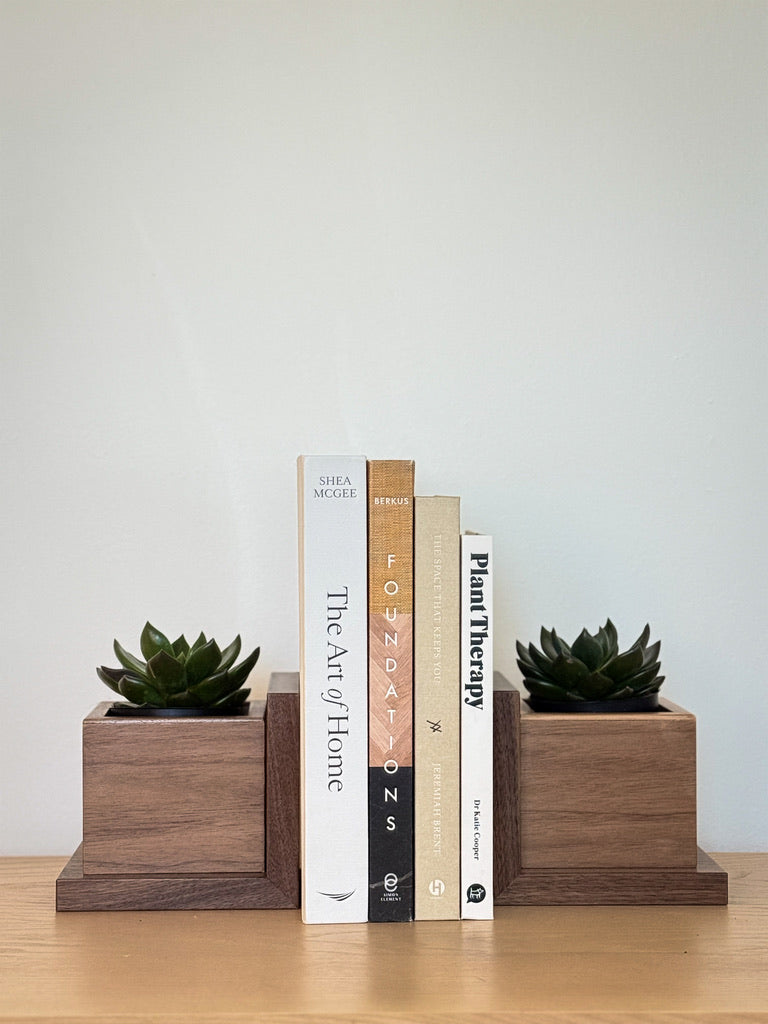 Solid Wood Planter Bookends