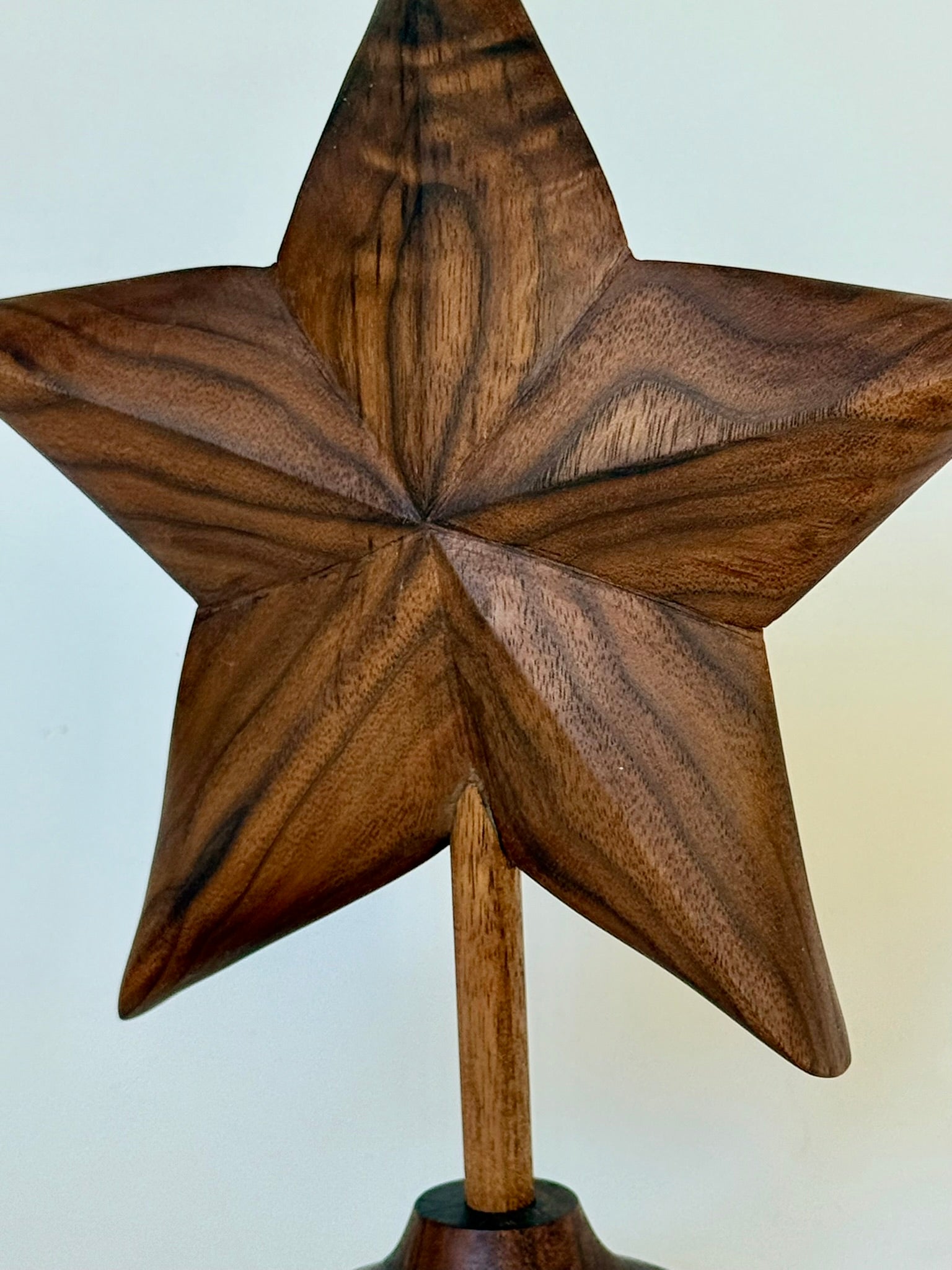 Hand-Carved Wooden Tree Topper