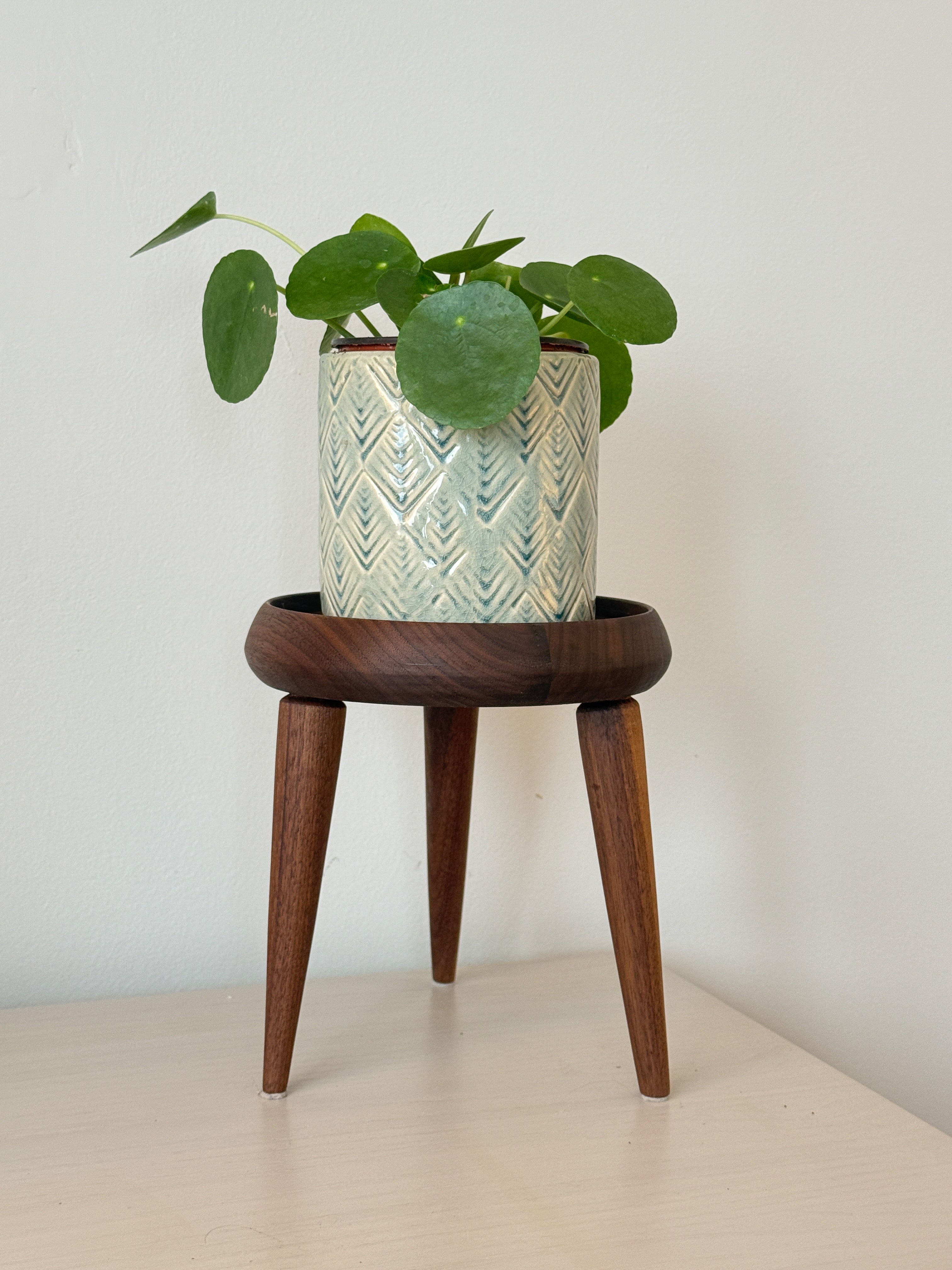 Turned Tripod Wooden Plant Stand