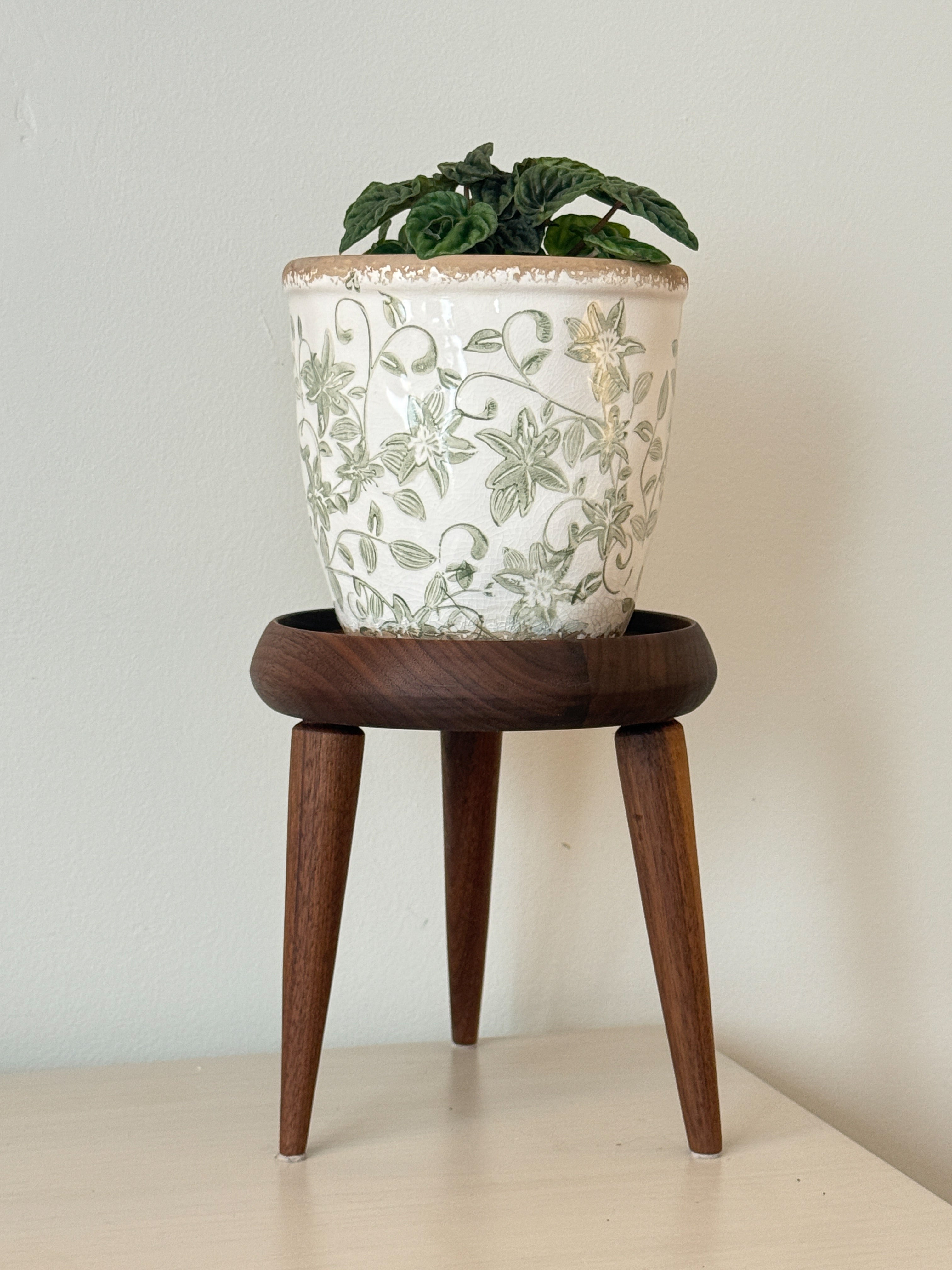 Turned Tripod Wooden Plant Stand