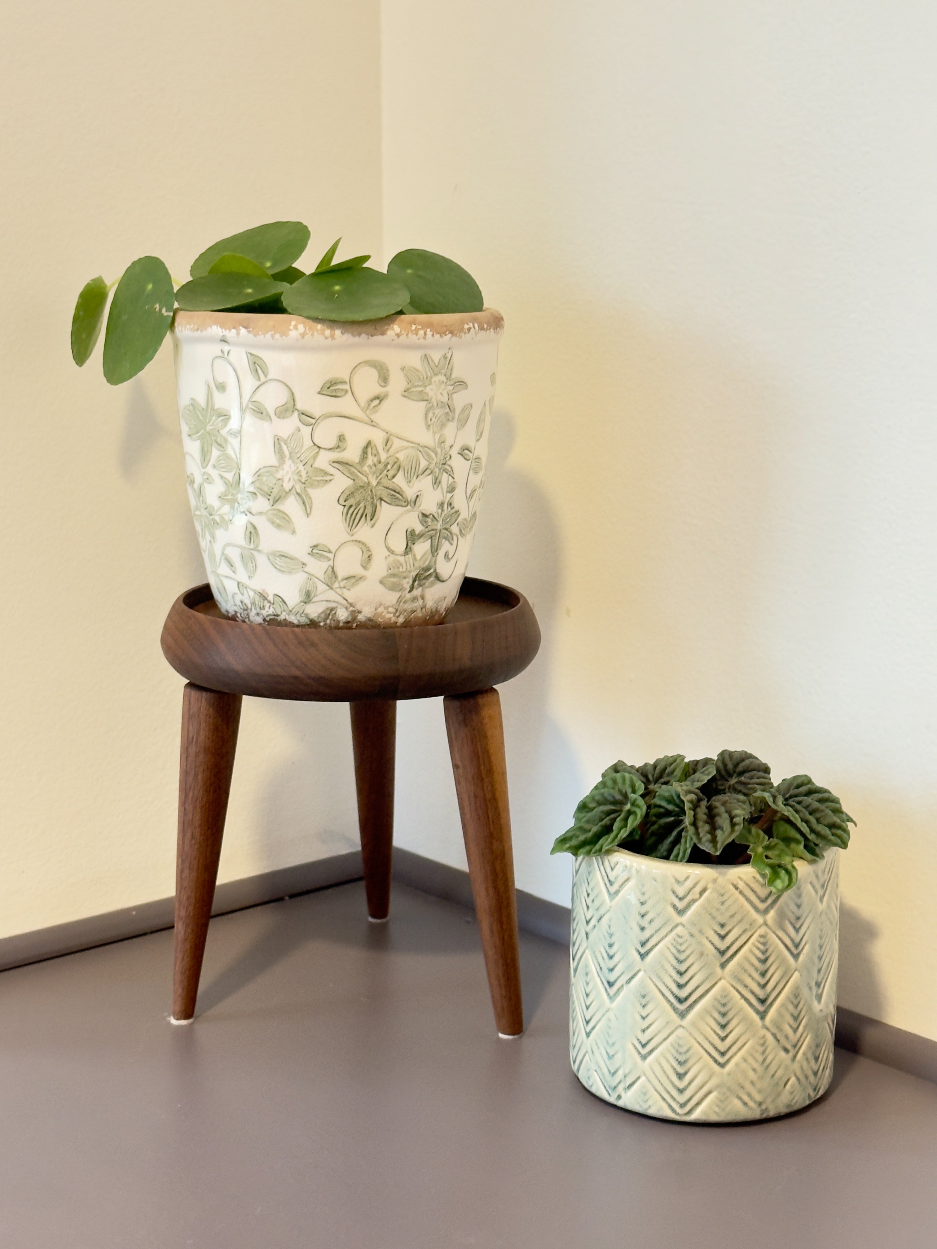 Turned Tripod Wooden Plant Stand